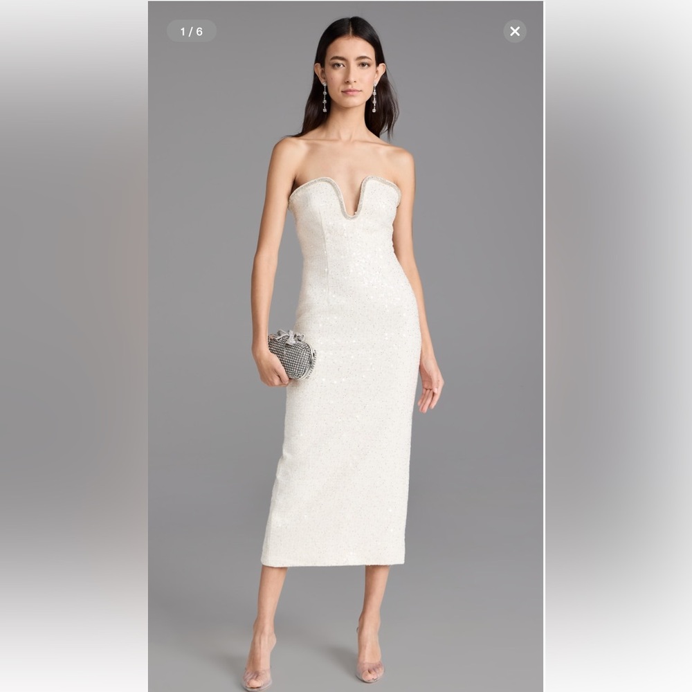 White Self Portrait Midi Bridal Dress